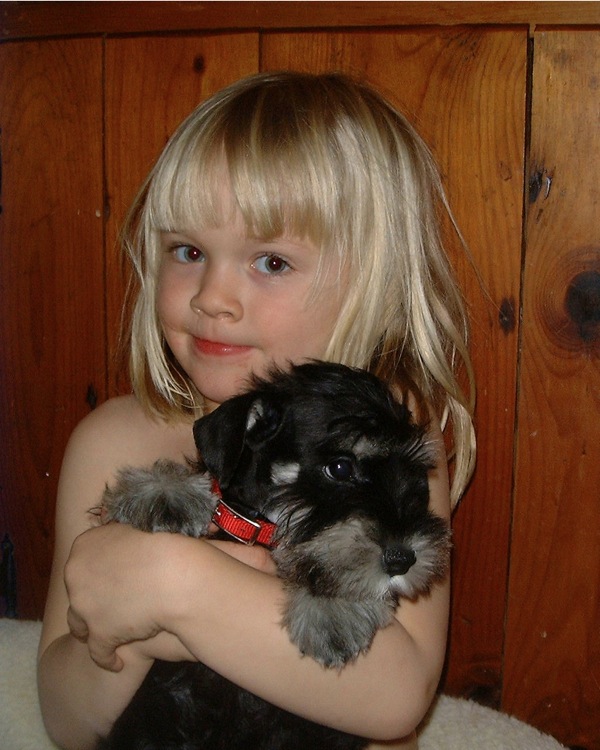Victoria and her new puppy