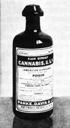 bottle of cannabis fluid extract